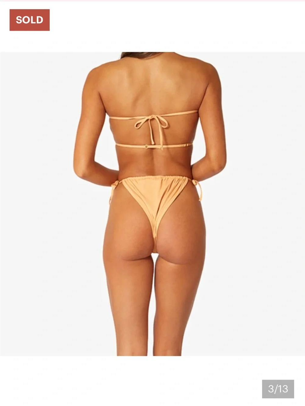 {WeWoreWhat} Brand New Ruched Gold Bikini SET
